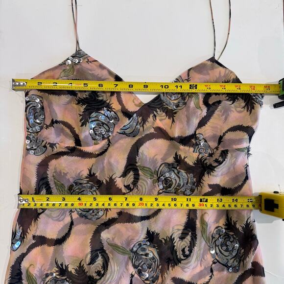 Catherine Malandrino Silk print dress with sequins size S - Picture 8 of 11
